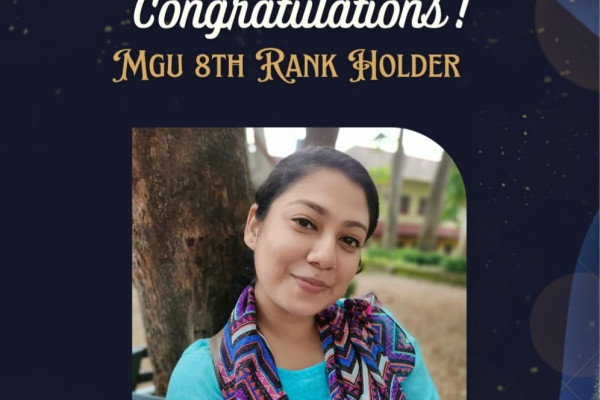 DEPARTMENT CONGRATULATES Ms AJNA A FOR SECURING 8TH RANK