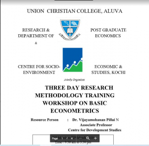 Training Workshop on Basic Econometrics