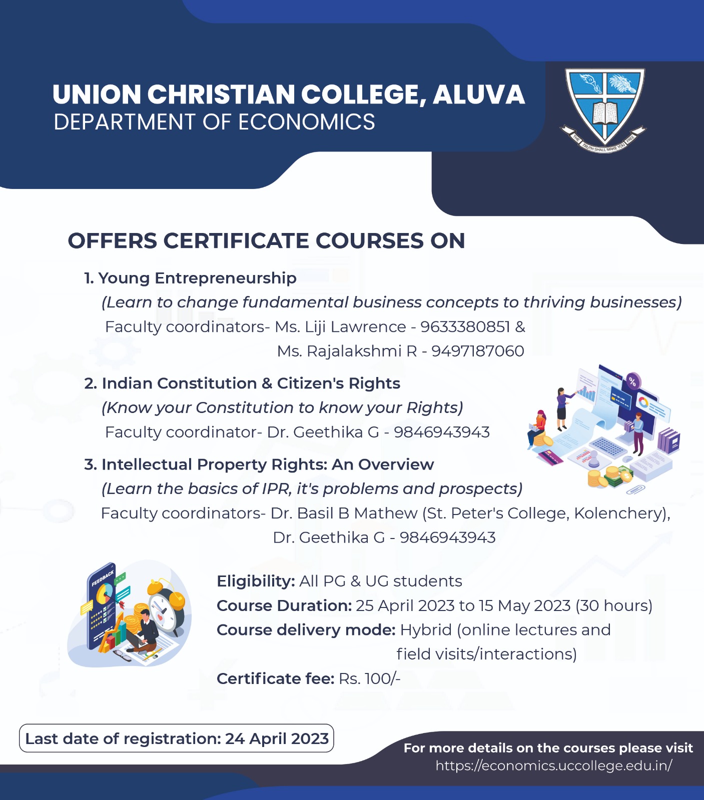 DEPARTMENT OFFERS CERTIFICATE COURSES