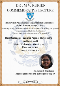 Dr M V KURIEN COMMEMMORATIVE LECTURE 2023
