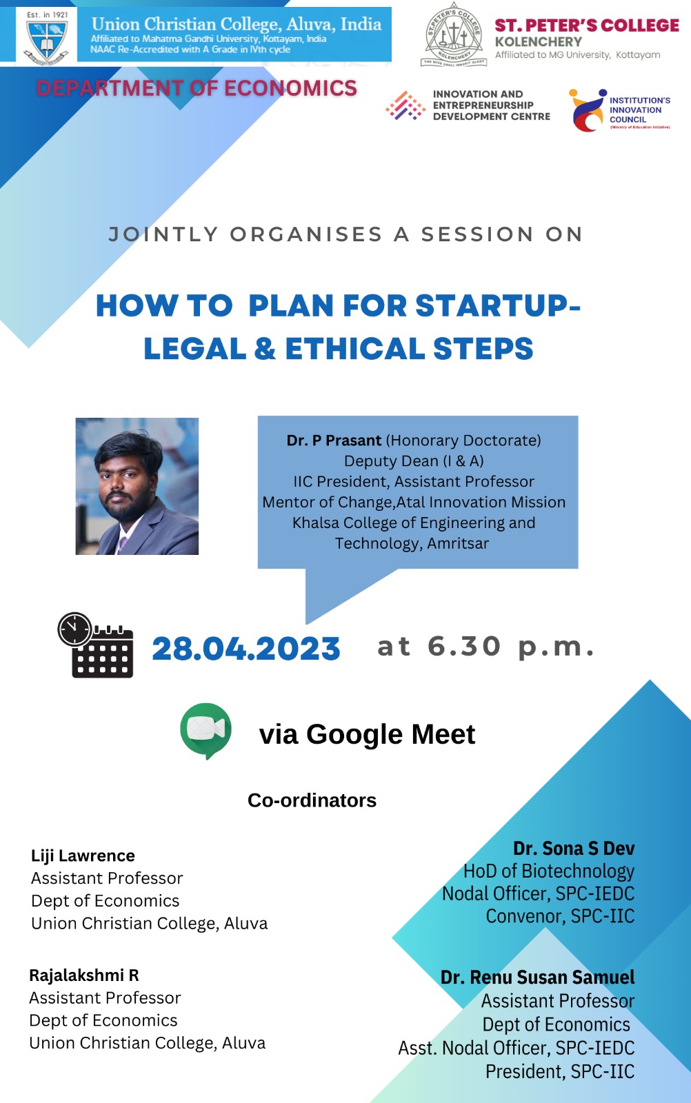 SEMINAR ON LEGAL AND ETHICAL STEPS FOR A START UP