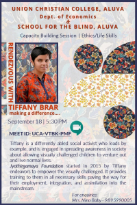 TIFFANY BRAR …Making a difference : CAPACITY BUILDING SESSION ON ETHICS/LIFE SKILLS