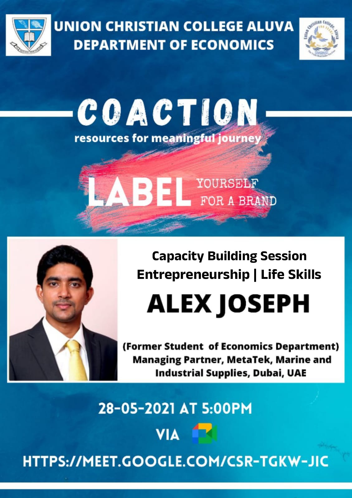 LABEL YOURSELF FOR A BRAND ; CAPACITY BUILDING SESSION ON ENTREPRENEURSHIP