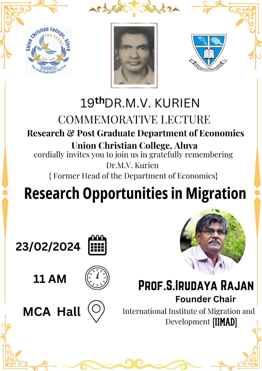 19th Dr M V Kurien Commemorative Lecture 2024