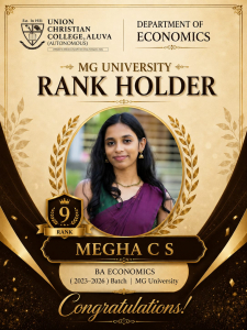 Congratulations to the UG Rank Holder