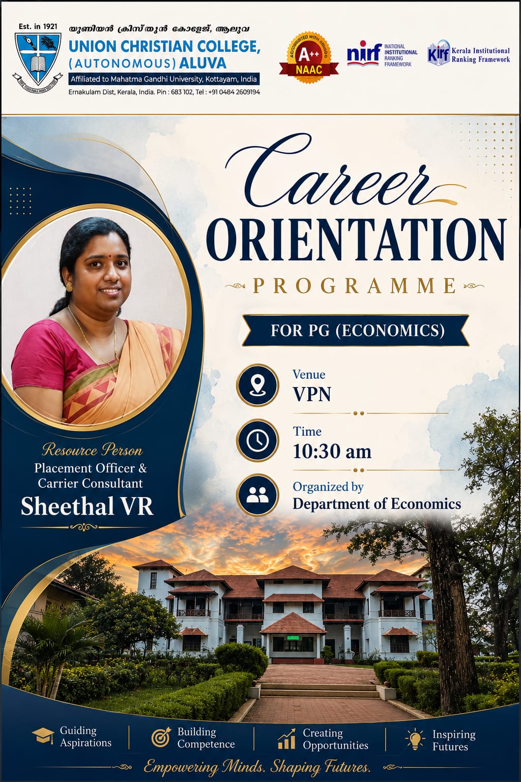 Career Orientation Programme for PG Economics Students